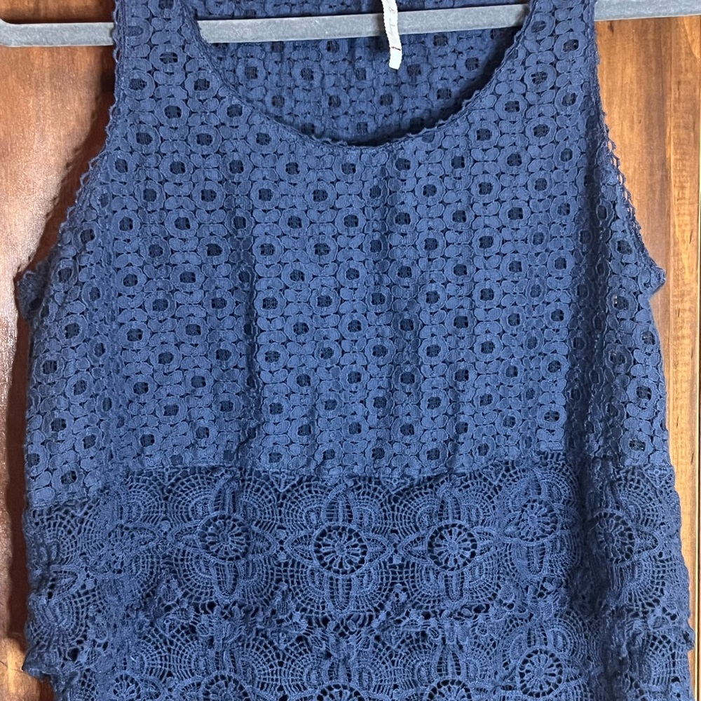 Willow & Clay Midnight Blue Lace Tank Top